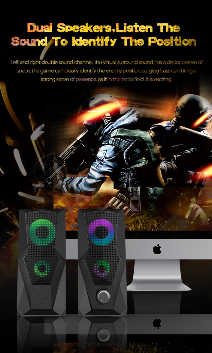 गर्म बिक्री पोर्टेबल कंप्यूटर लैपटॉप 2.0 यूएसबी स्पीकर पीसी सहायक उपकरण एलईडी प्रकाश व्यवस्था मिनी सक्रिय प्लास्टिक डिजाइन डीसी पावर ऑक्स ऑडियो लाइन 6