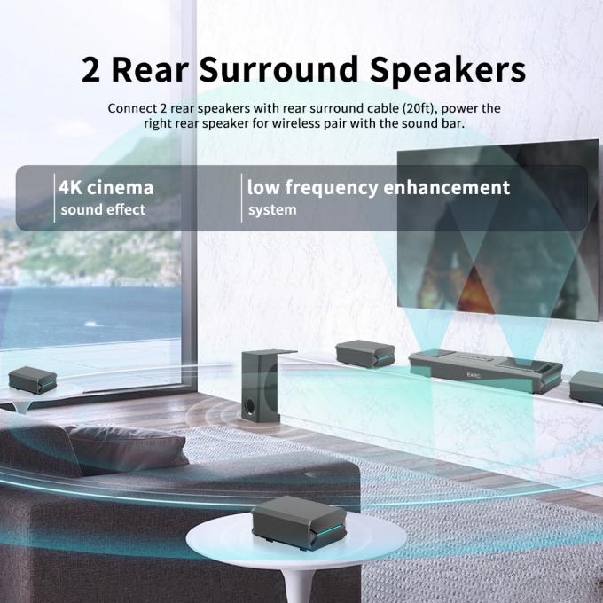 कस्टम निर्मित टीवी साउंड बार स्पीकर ऑडियो सिस्टम वायरलेस सर्राउंड साउंड 5.1.2 सबवूफर के साथ यूएसबी होम थिएटर स्पीकर 2