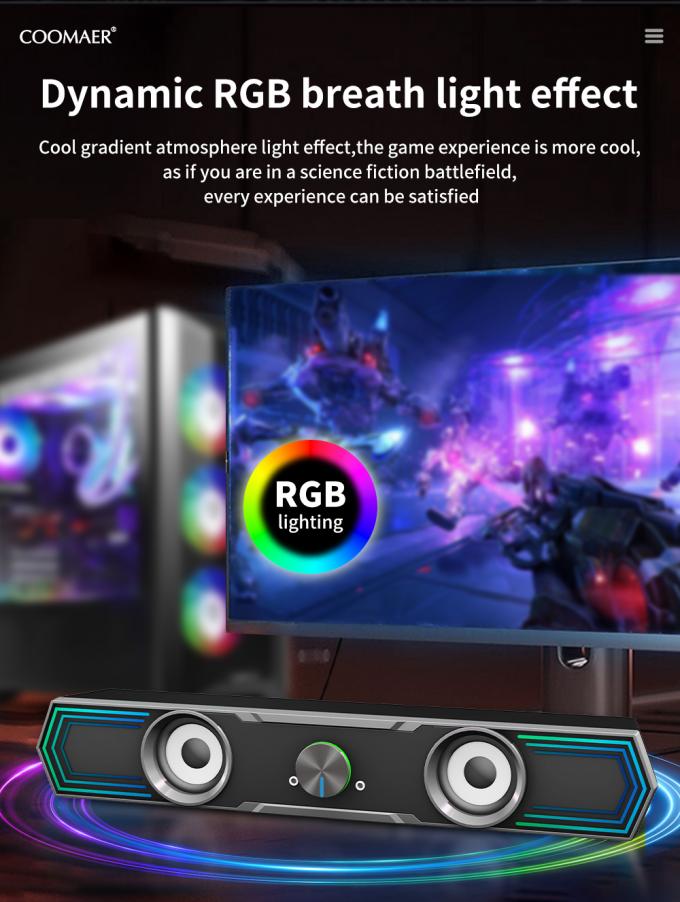 Coomaer ST801 Tailored Solution 2.0 USB Computer Music Speaker Wireless Gaming BT RGB Sound Bar Speakers for Mobile Phone 6