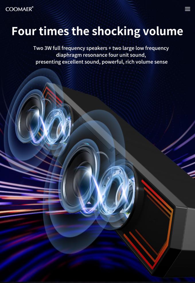 Coomaer ST801 Tailored Solution 2.0 USB Computer Music Speaker Wireless Gaming BT RGB Sound Bar Speakers for Mobile Phone 8