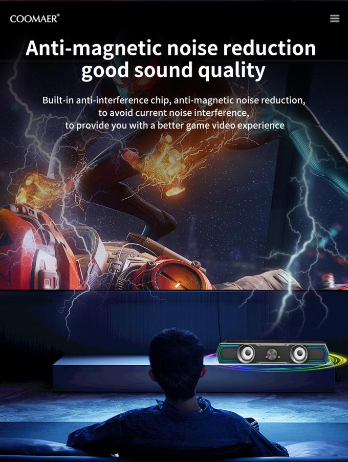 Coomaer ST801 Tailored Solution 2.0 USB Computer Music Speaker Wireless Gaming BT RGB Sound Bar Speakers for Mobile Phone 12