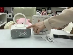 Bluetooth Hoparlör Dijital Alarm Saati ile Yatak Lambası Terapi Kablosuz Şarjcı FM Radyo